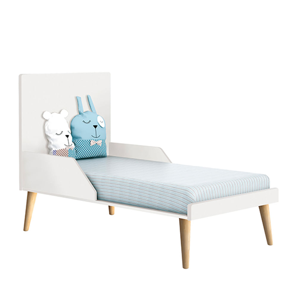 Berço Mini Cama Retrô Theo com Pé em Madeira Natural – Branco Fosco | Abra  Cadabra